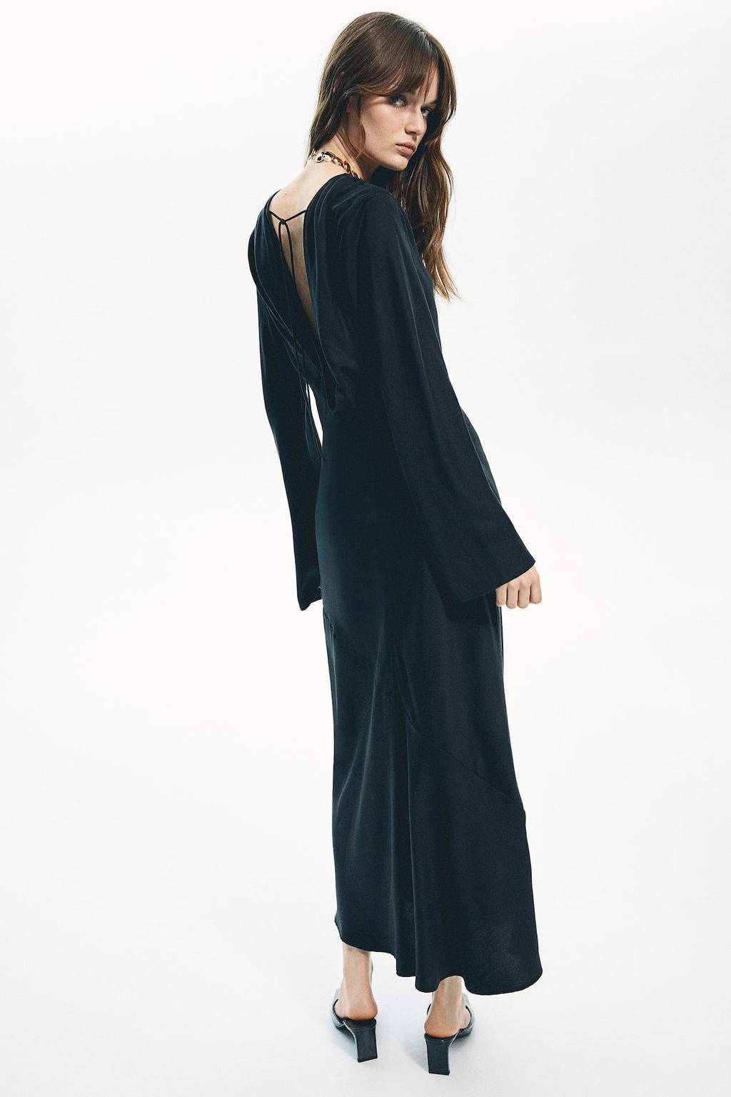 Vestido de saten con espalda descubierta - H&m фото 4