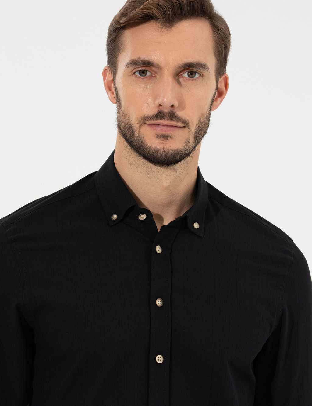 Siyah Slim Fit Uzun Kollu G_mlek