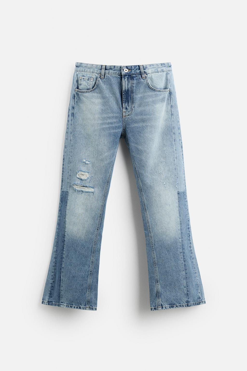 RIPPED FLARE FIT JEANS - Zara фото 6