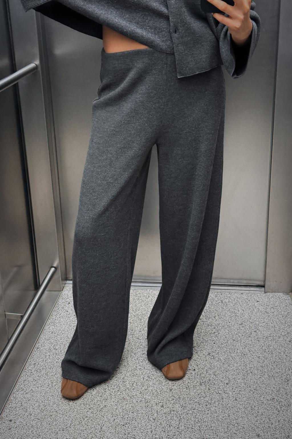 SOFT RIBBED TROUSERS - Zara фото 15