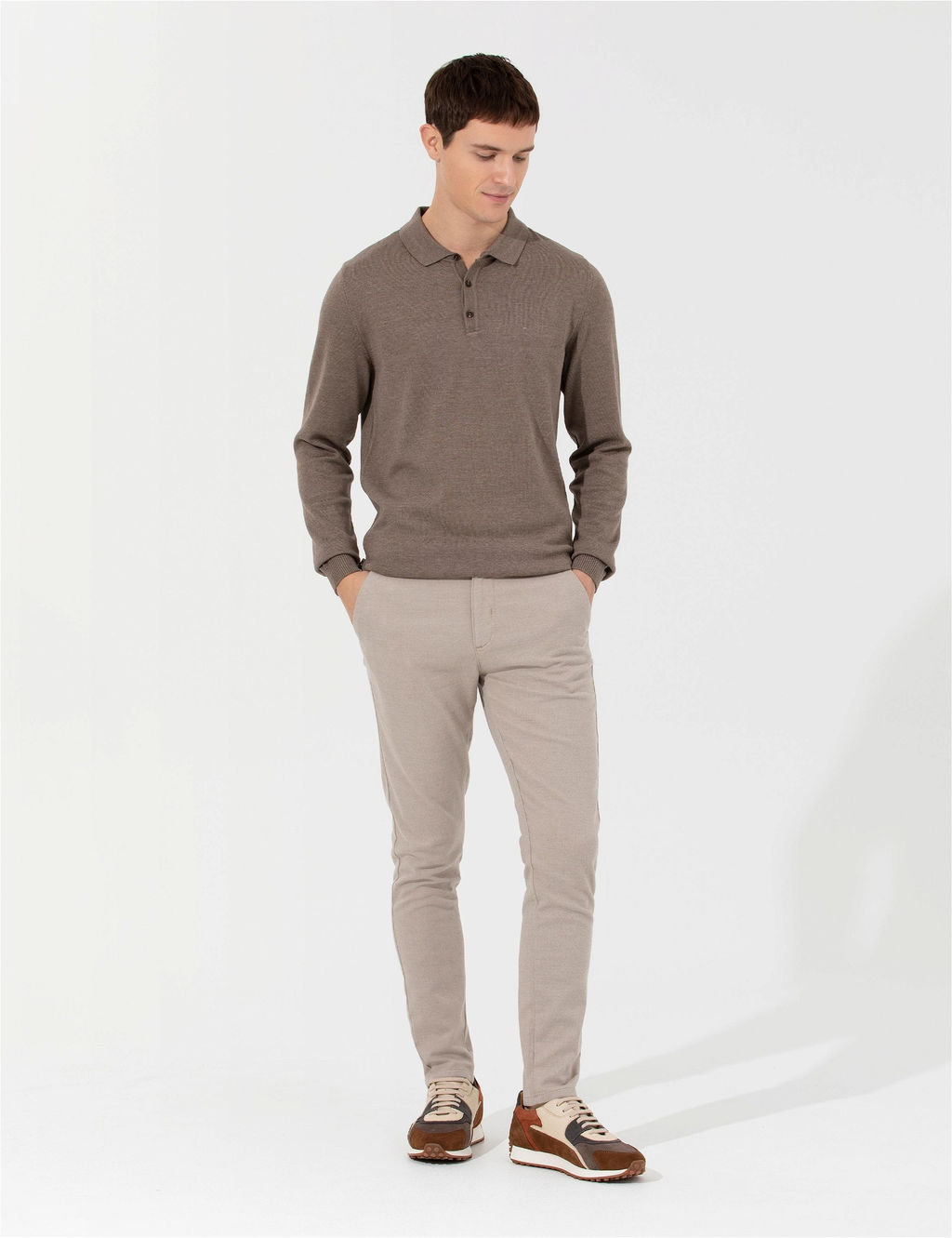 Vizon Melanj Slim Fit Polo Yaka Basic Triko Kazak - Pierre cardin фото 4