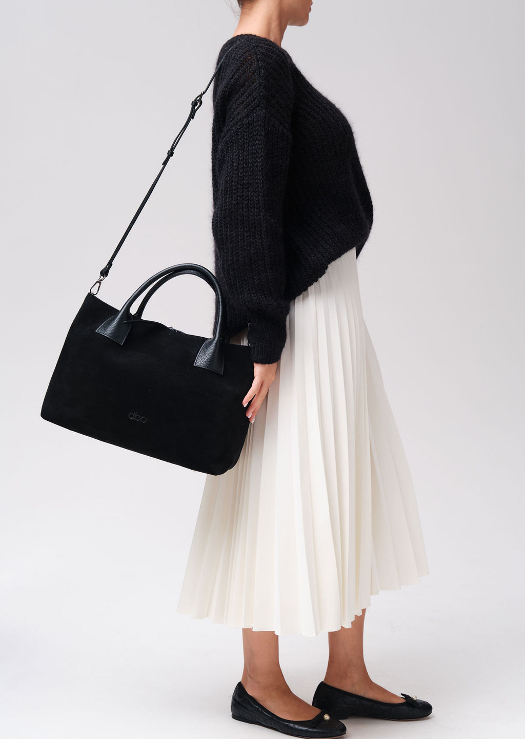 Замшевая сумка Iris DBR 31372 черный велюр фото 8