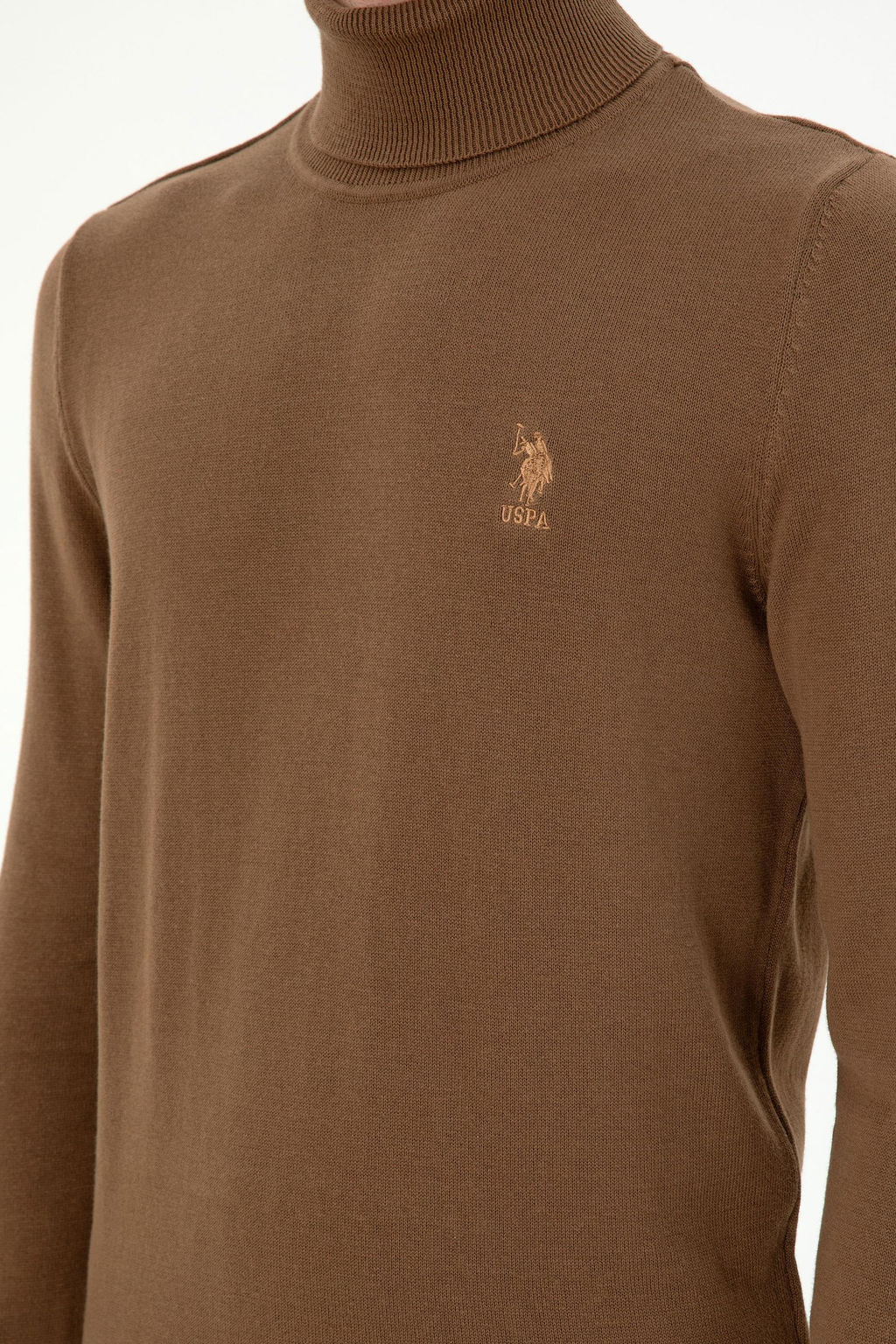 Мужской базовый свитер хаки меланжевого цвета Неожиданная скидка в корзине - U.s. polo assn фото 7