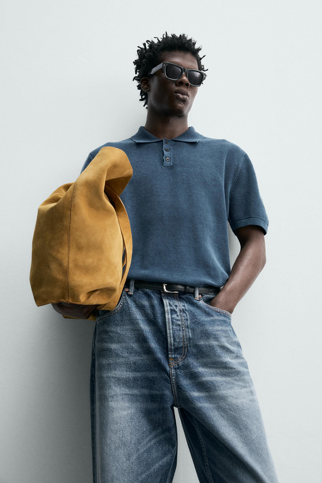 POLO PUNTO ESTRUCTURA LAVADA / ?ndigo claro - Zara фото 6