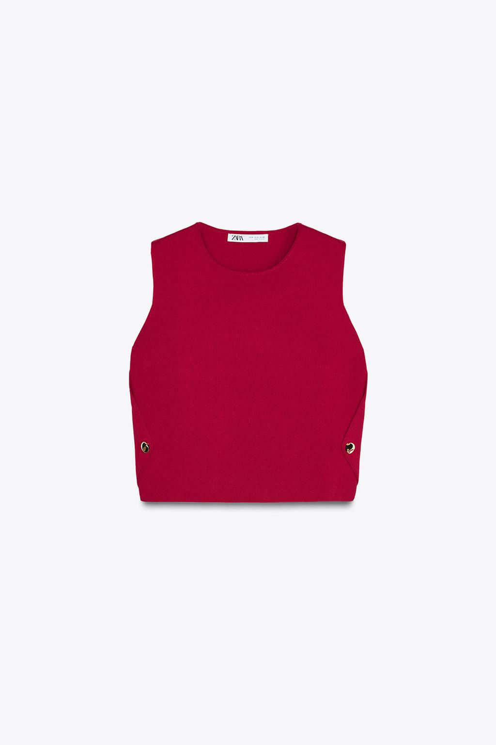 SIDE BUTTON KNIT VEST TOP - Zara фото 3