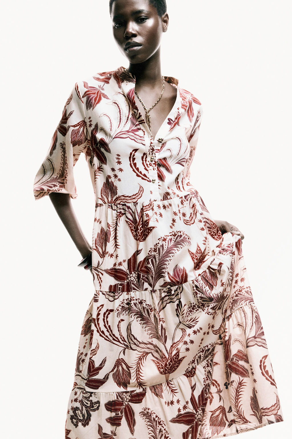 Vestido escalonado de corte midi - H&m фото 6
