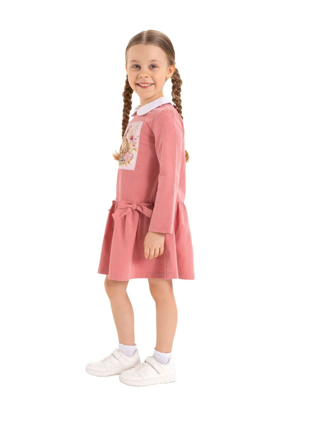 Платье из микро-вельвета дев. О66641 - Карамелли фото 6