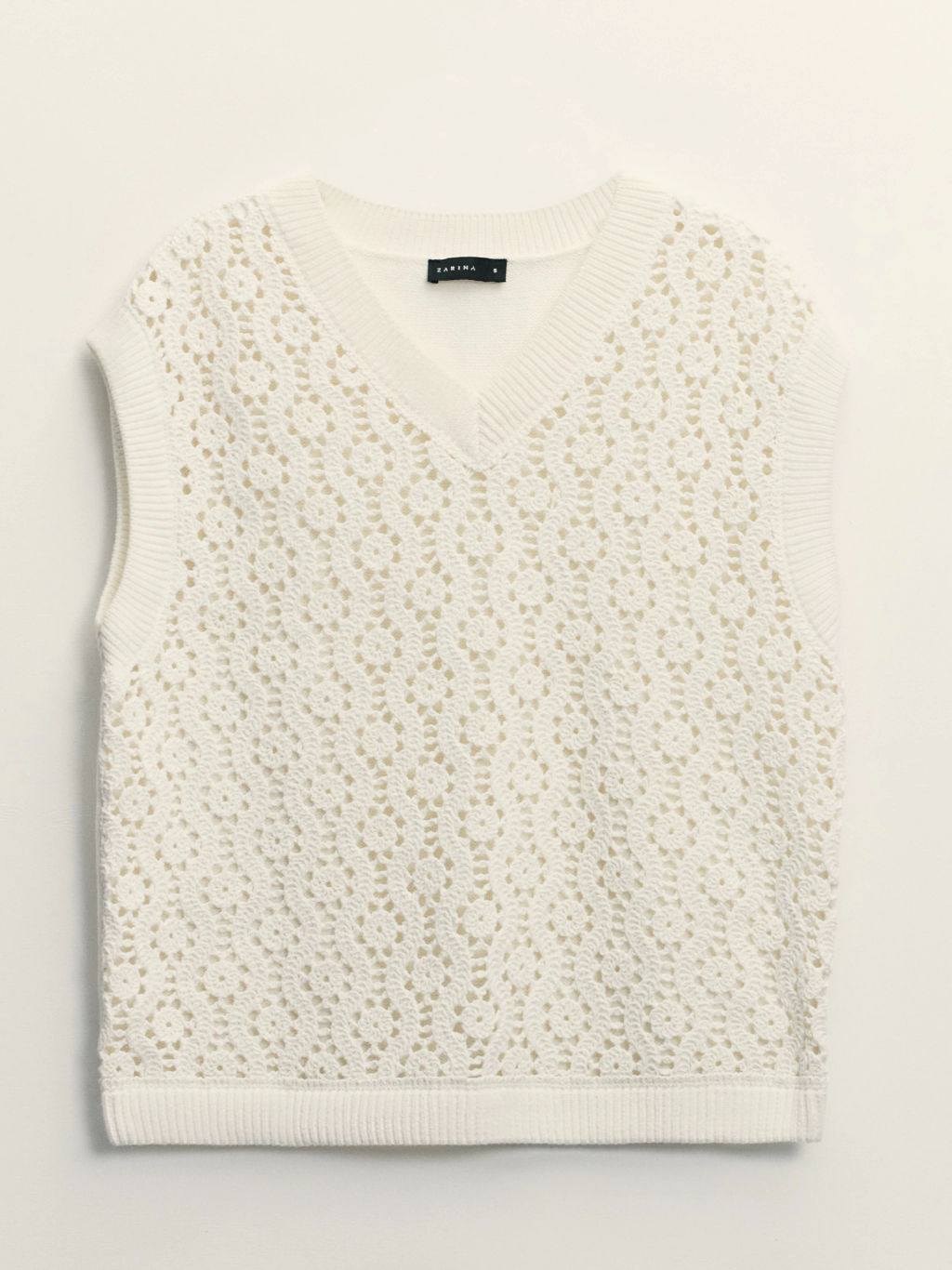 Топ из ажурной вязки из хлопка / Zarina  фото 7