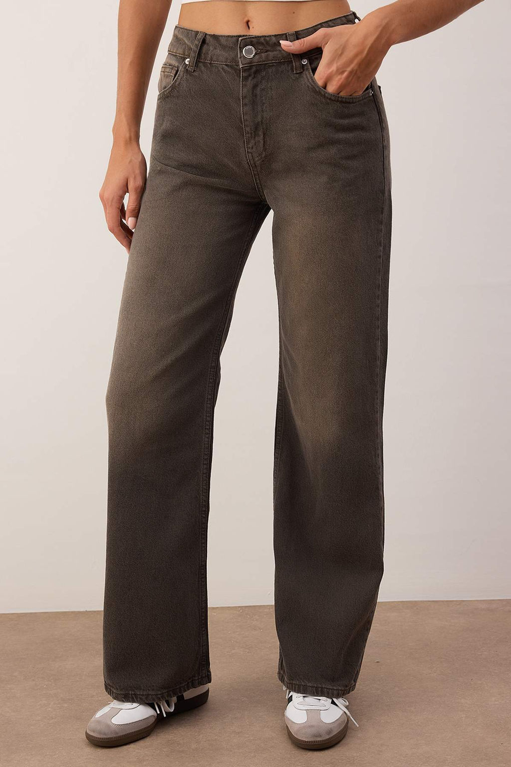 Kahverengi Yuksek Bel Wide Leg Jeans TWOAW26JE00257 - Trendyolmilla фото 3