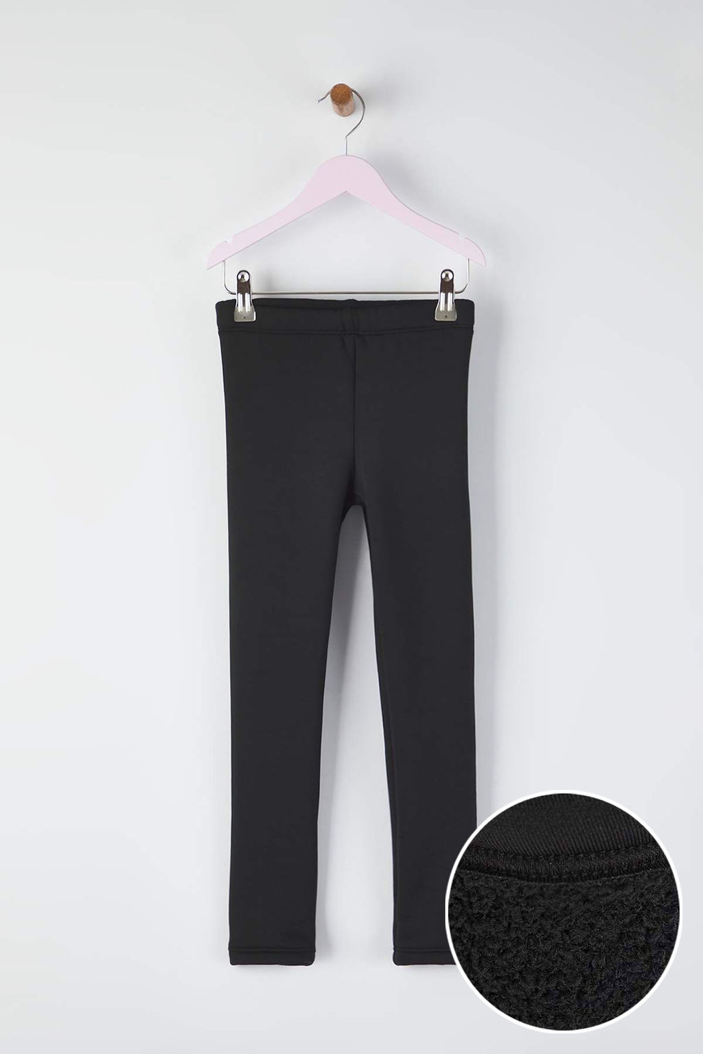 Siyah Pamuklu Kal?n/Ici Polarl? Orme K?z Cocuk Tayt TKDAW26TA00007