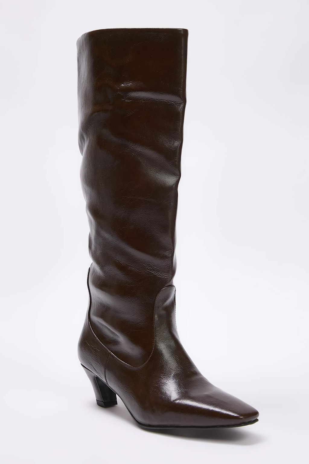 Kahverengi Premium Kare Burun Blok Topuklu Kad?n Cizme TAKAW26CZ00042 - Trendyolmilla фото 4