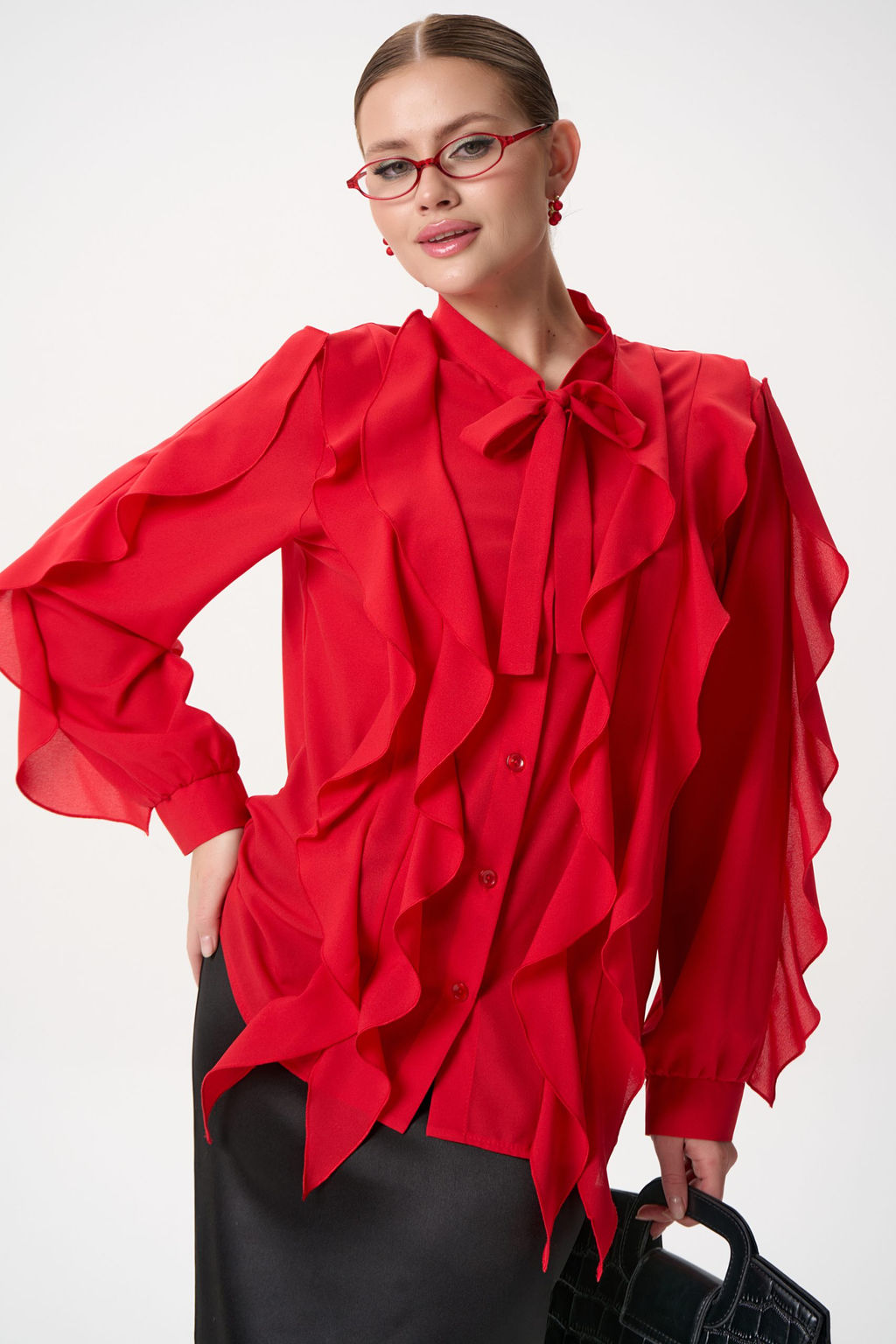 Рубашка Кристл (красный) - Эльза фото 8