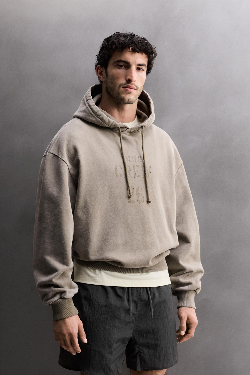 SUDADERA LAVADA RELAXED FIT TRAINING / Marr?n claro - Zara фото 7