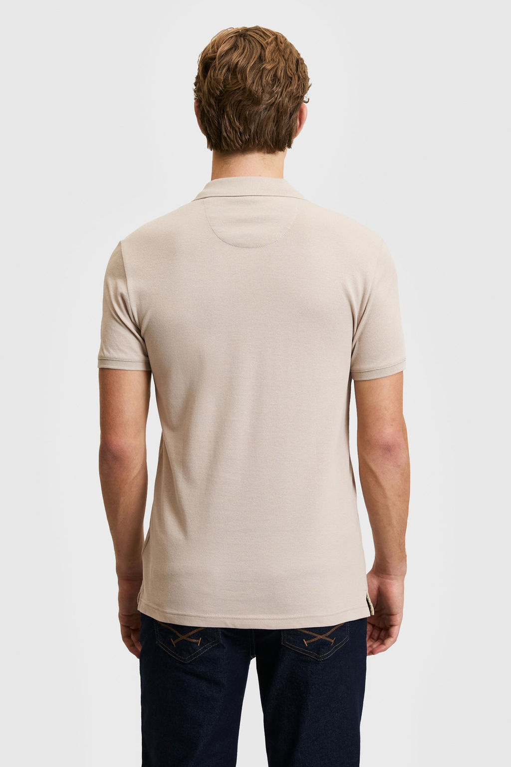 Erkek Slim Fit Polo Yaka Ta_ Basic Ti__rt