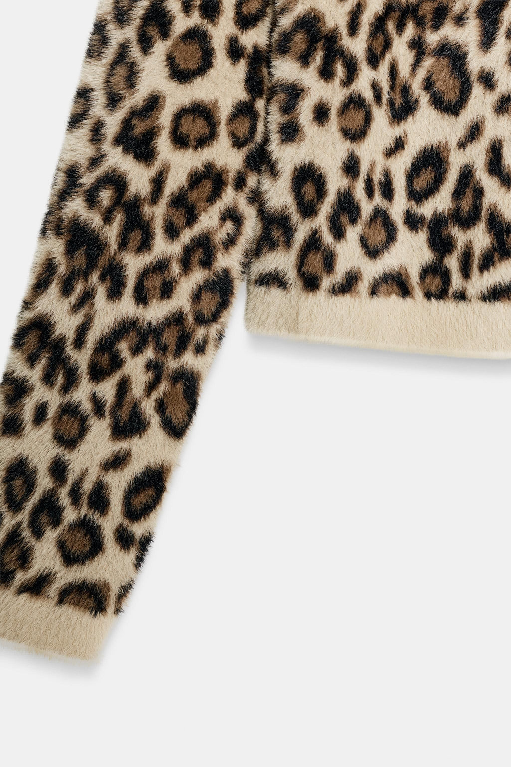 ANIMAL PRINT FAUX FUR KNIT JUMPER - Zara фото 3