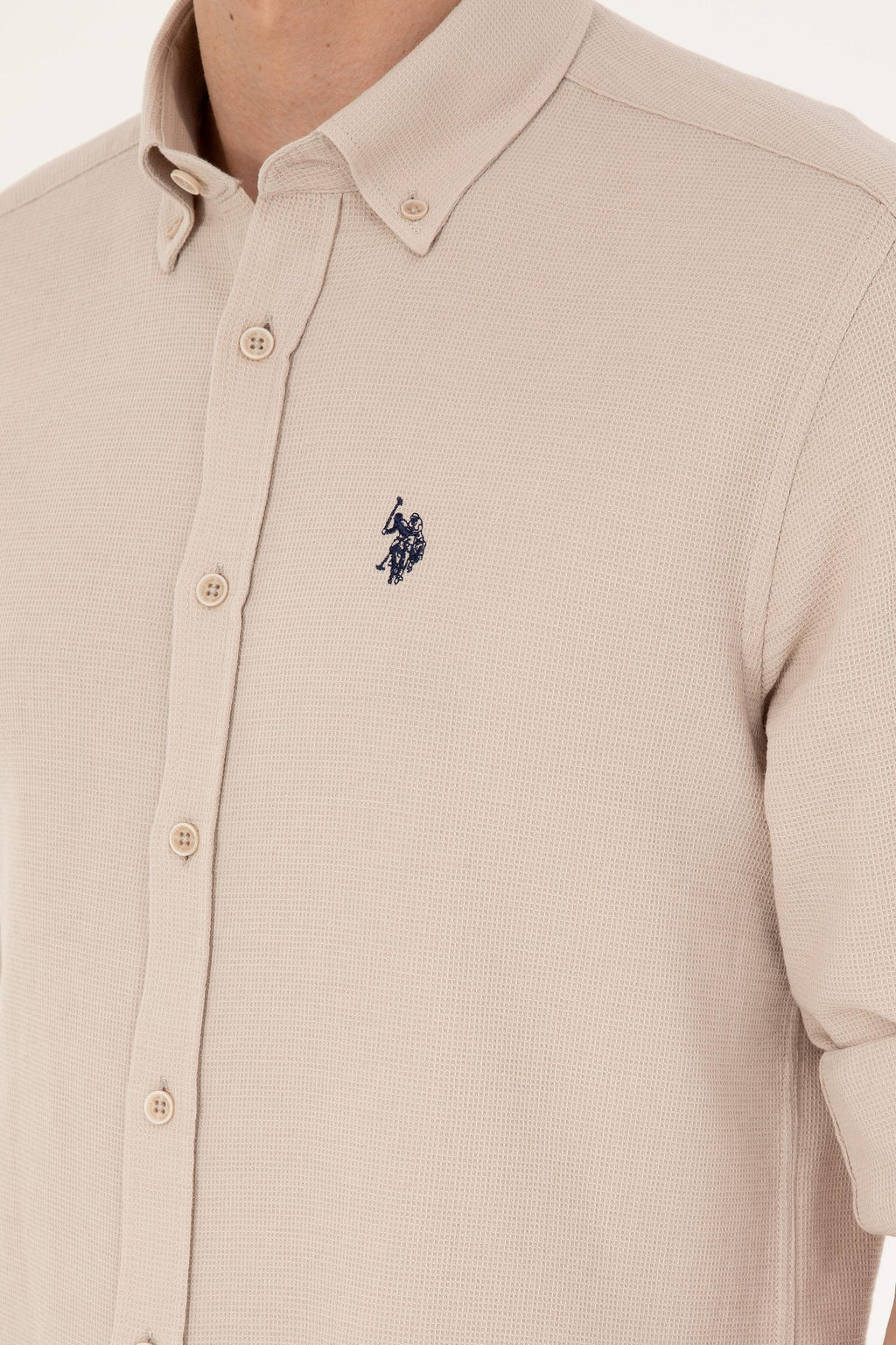 U. S. Polo Assn / Мужская рубашка с длинным рукавом Stone - U.s. polo assn фото 7