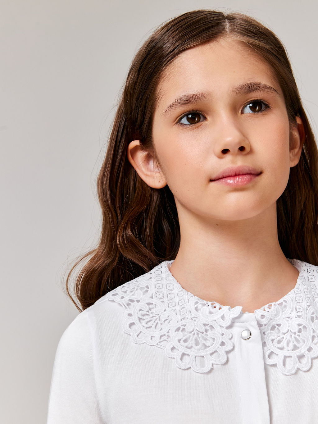 ACOOLA / Блузка детская для девочек Flores белый  фото 6