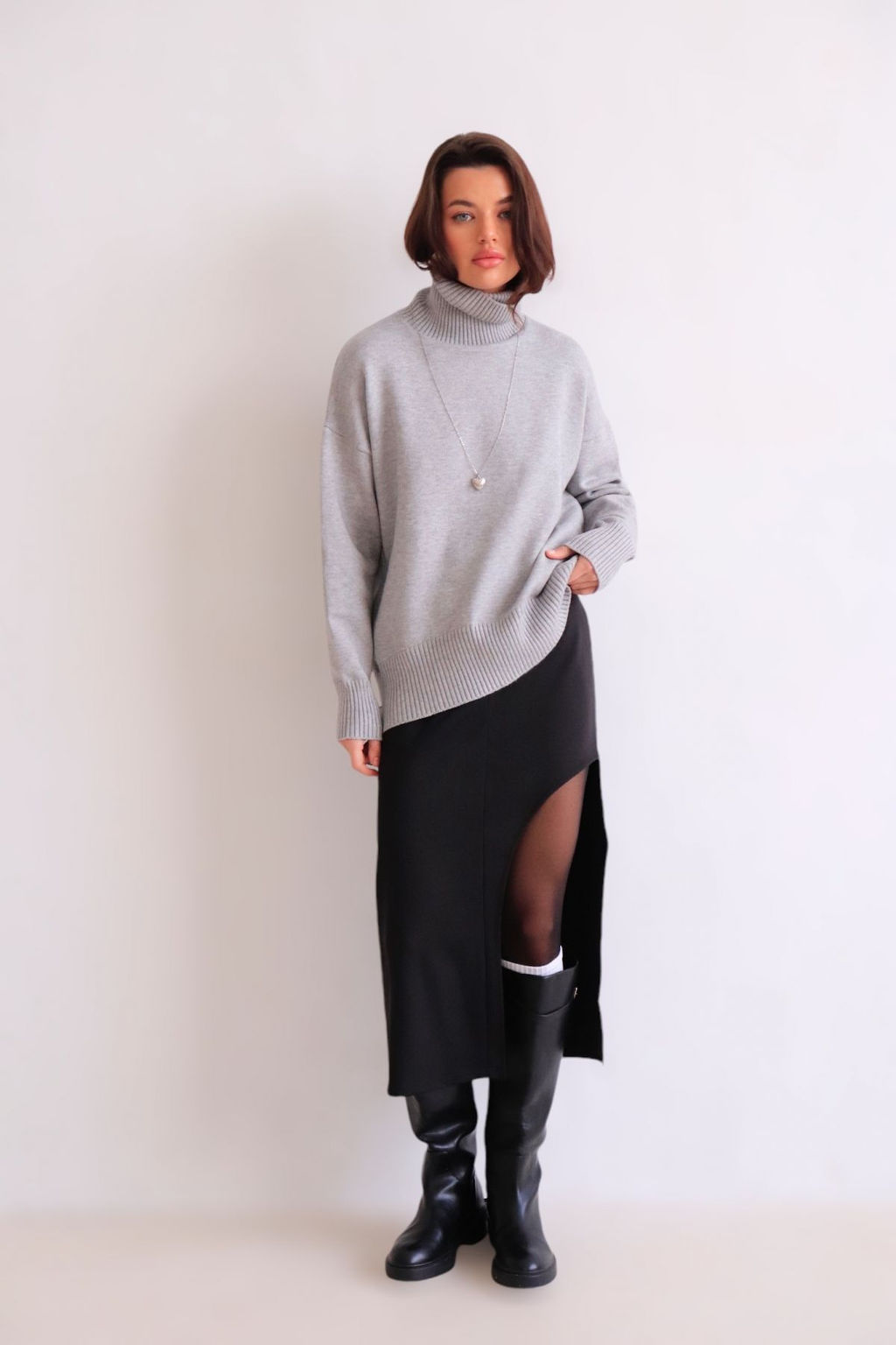 11784 Юбка с вырезом чёрная - Martichelli фото 19