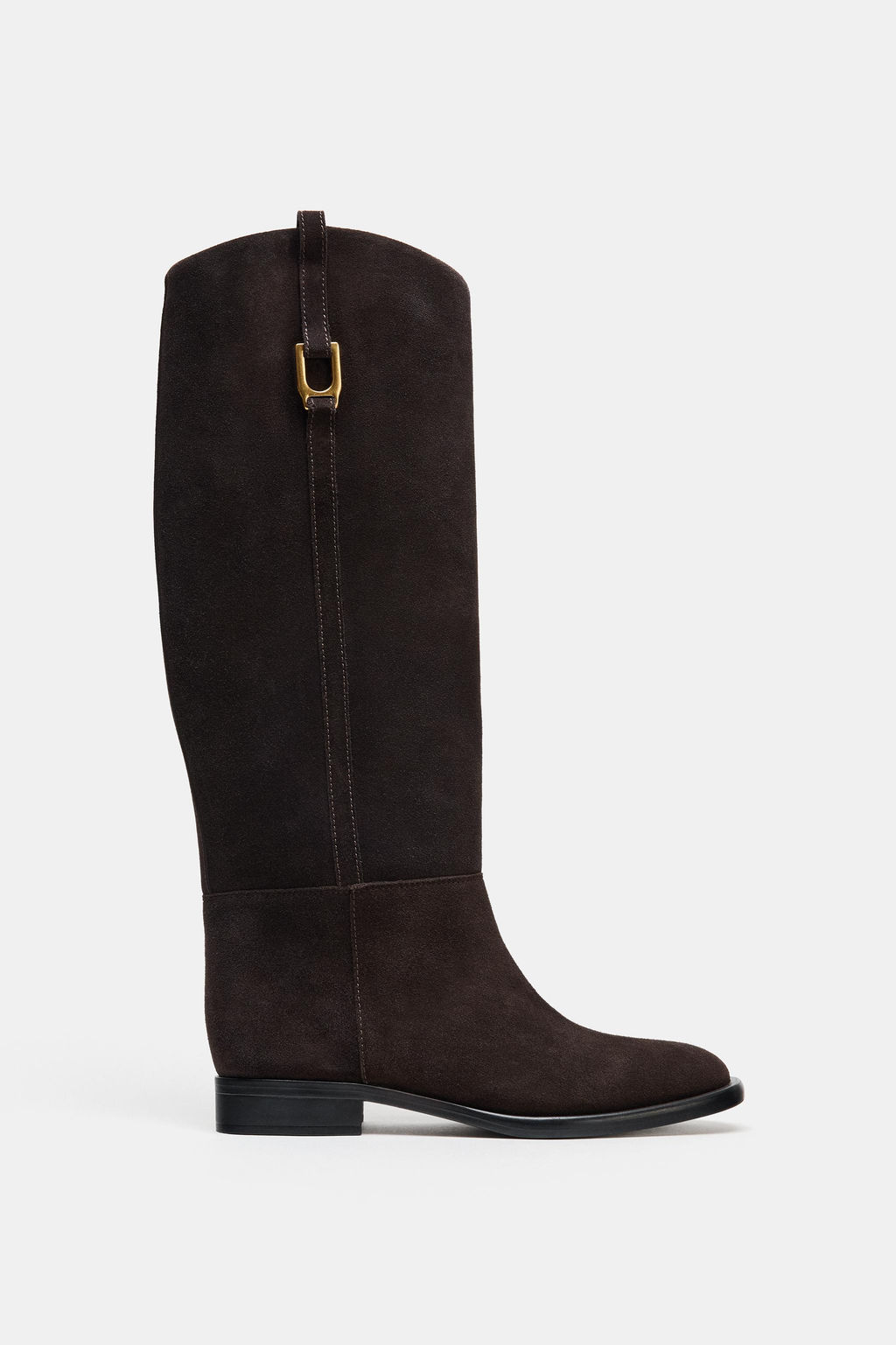 FLAT SUEDE RIDING BOOTS - Zara фото 7