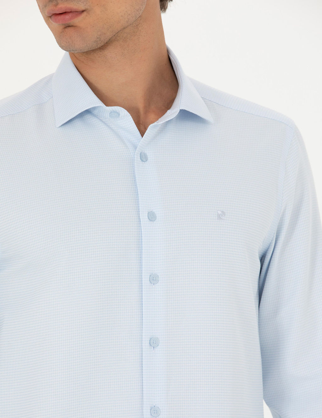 Рубашка Pierre Cardin Slim Fit светло-голубая