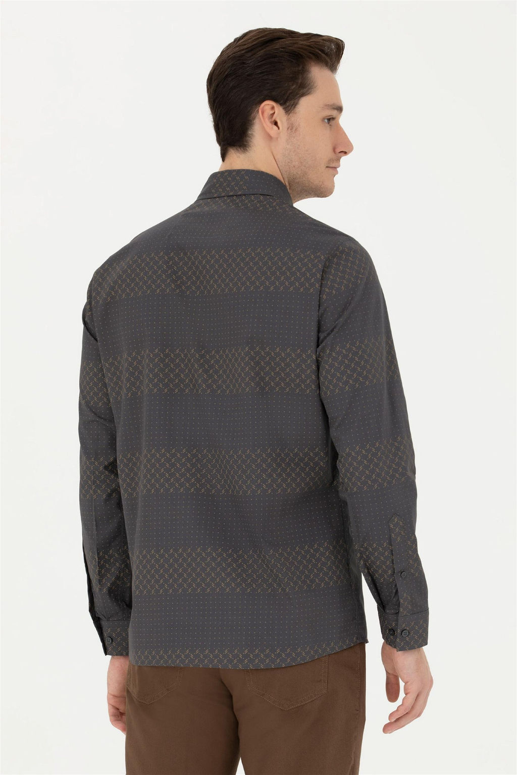 Мужская рубашка антрацитового цвета с длинным рукавом Неожиданная скидка в корзине - U.s. polo assn фото 5