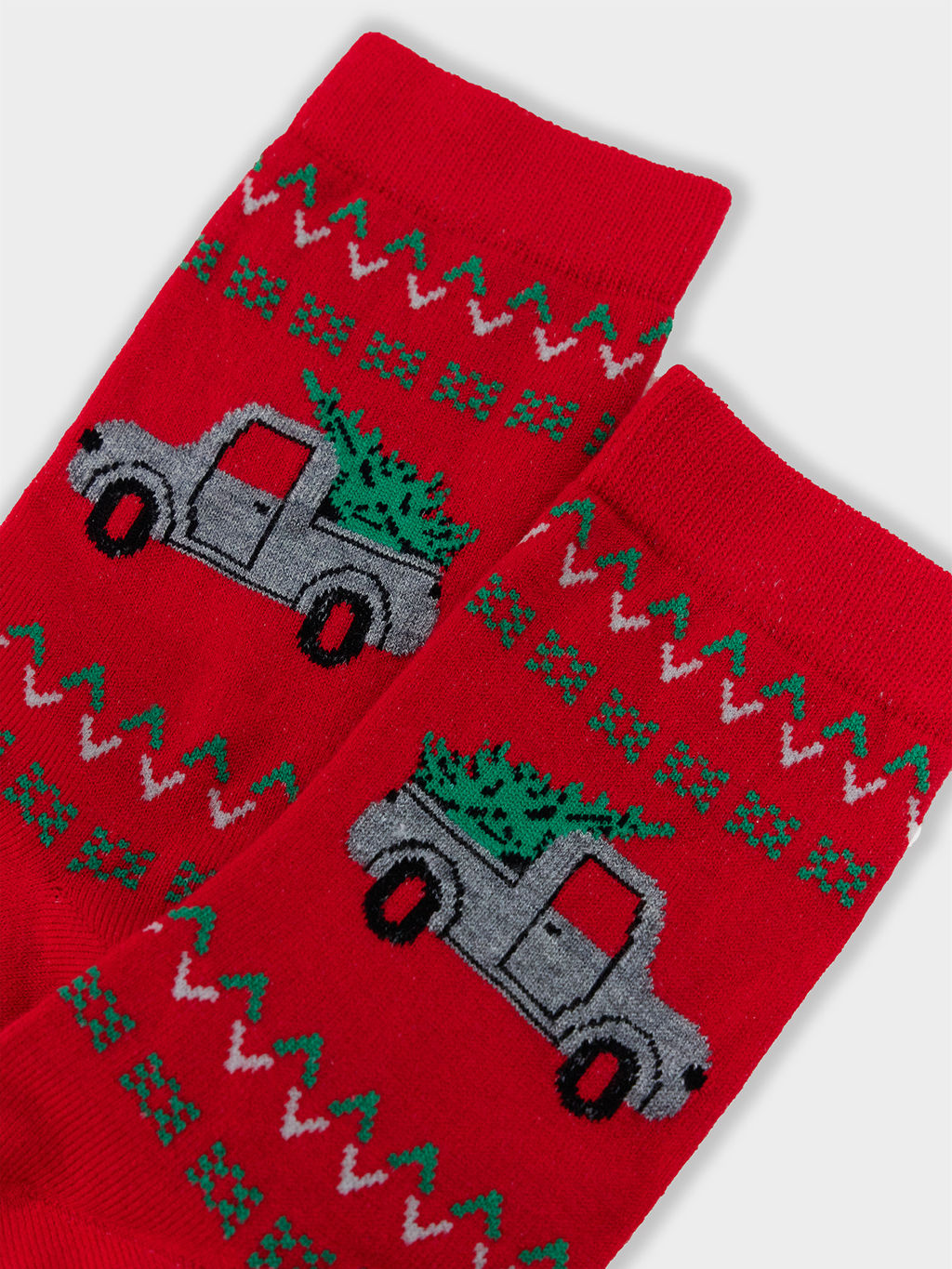 Цена за 5 пар! Носки женские высокие с узором в виде машинки