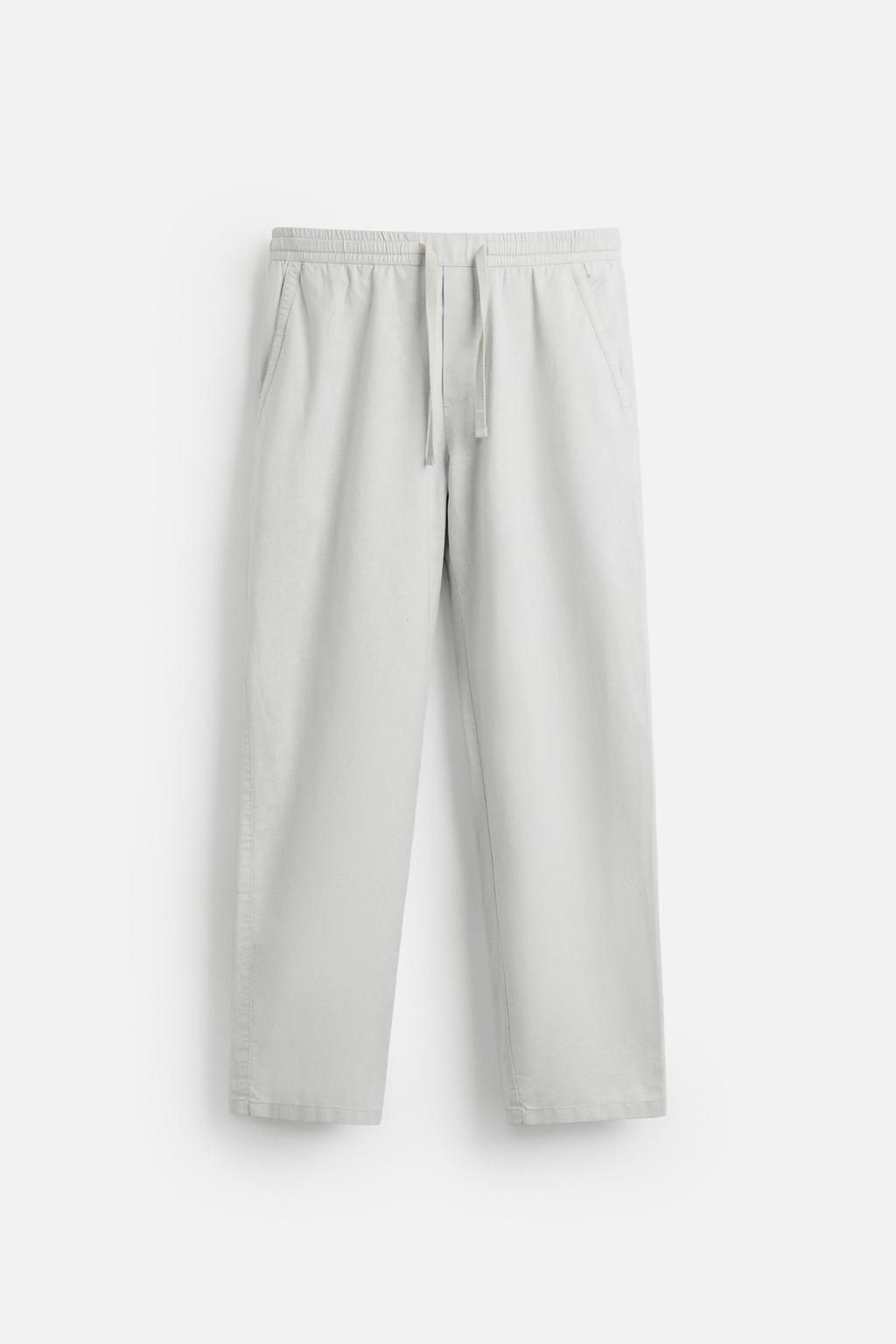 COTTON-LINEN RELAXED FIT TROUSERS - Zara фото 33