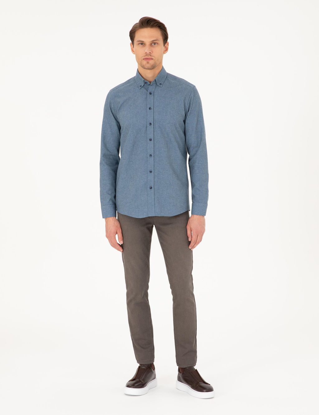 Mavi Slim Fit Uzun Kollu G_mlek - Pierre cardin фото 4