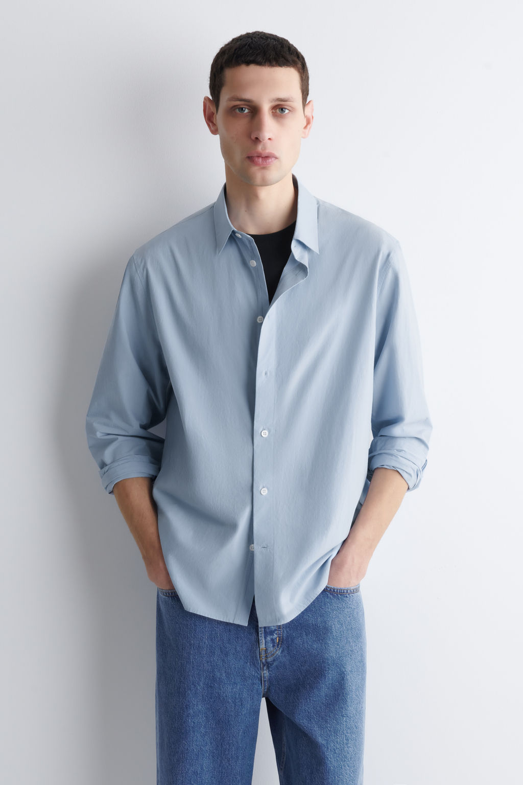 CAMISA DE POPEL?N DE ALGOD?N PIMA RELAXED FIT - H&m фото 6