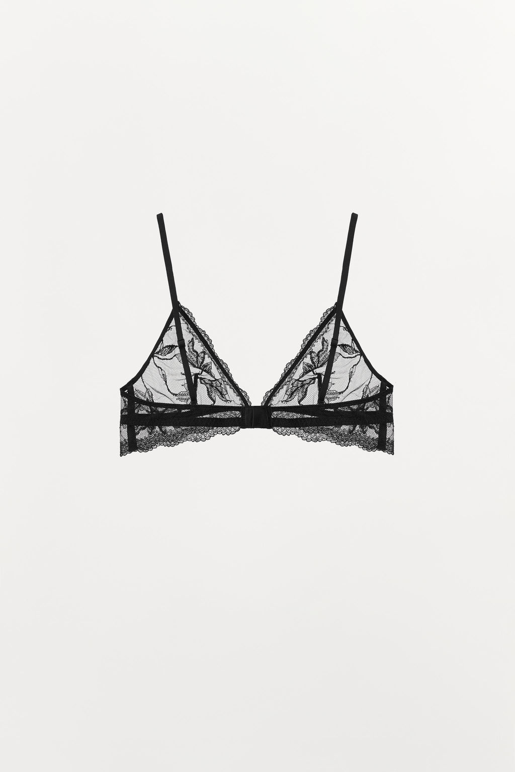 FLORAL EMBROIDERED TRIANGLE BRA - Zara фото 13