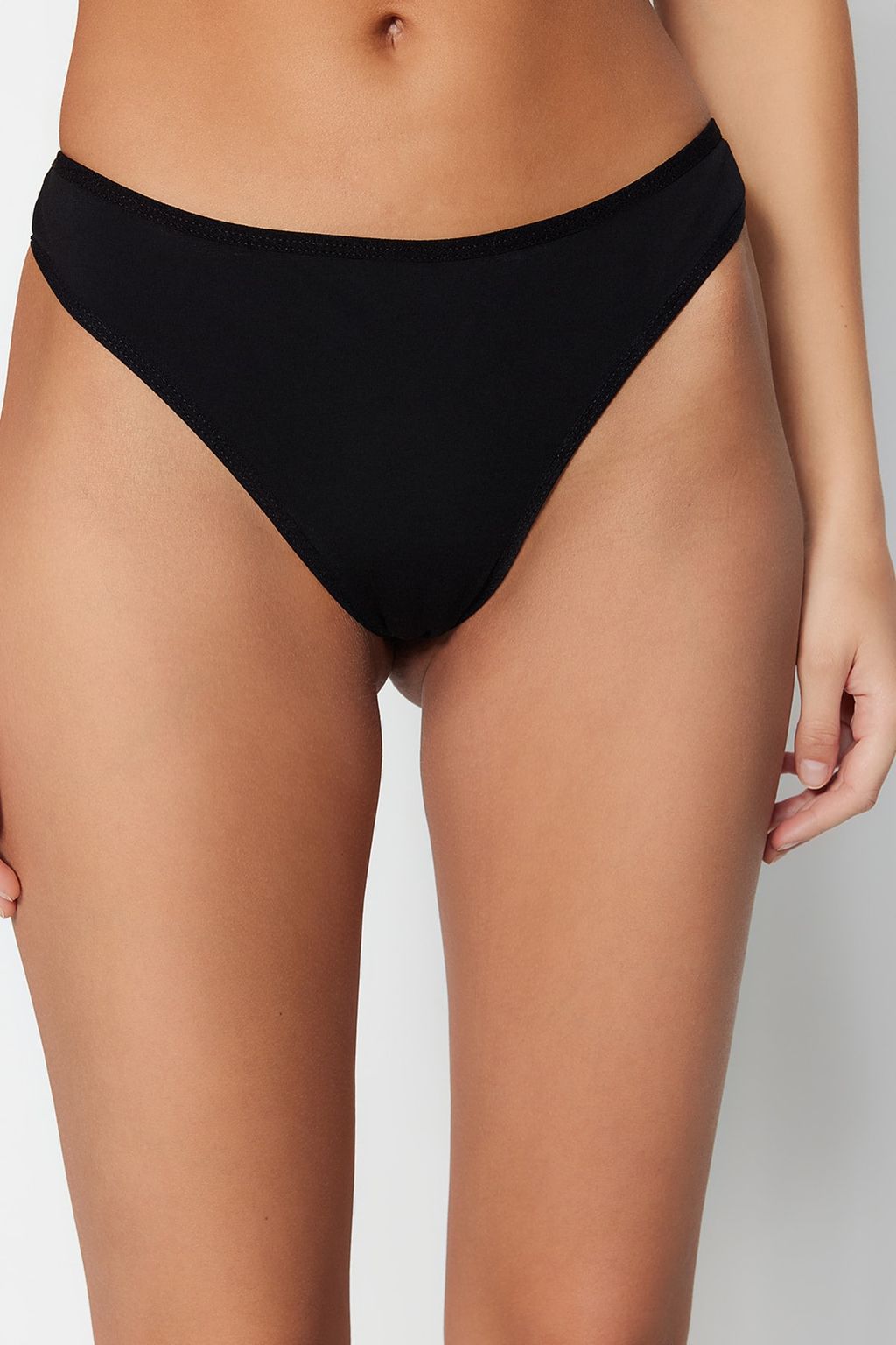 TRENDYOLMILLA Siyah-K?rm?z?-Ten 3lu Paket Pamuklu Dantel Detayl? Tanga Orme Kulot THMAW21KU0012 фото 11