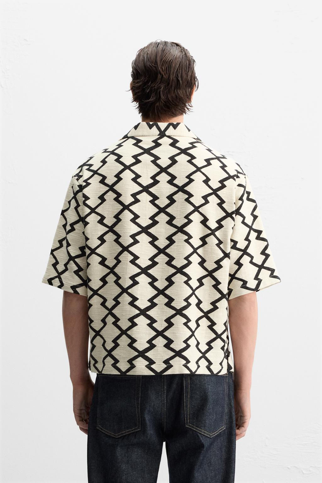 GEOMETRIC PRINT OVERSHIRT - Zara фото 12