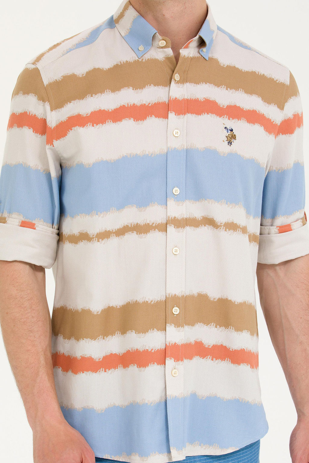 Мужская синяя рубашка с длинным рукавом - U.s. polo assn фото 6