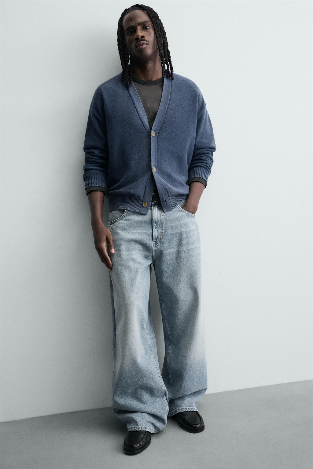 C?RDIGAN RELAXED FIT LAVADO / Azul - Zara фото 6