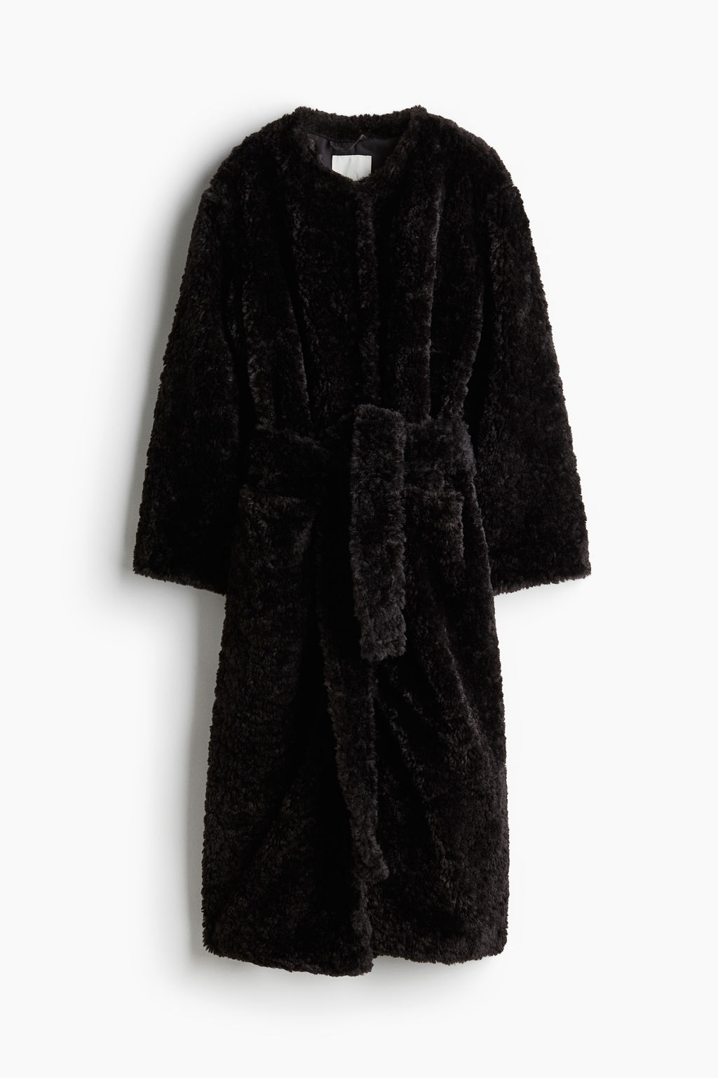 Abrigo efecto pelo con cinturon de anudar - H&m фото 8