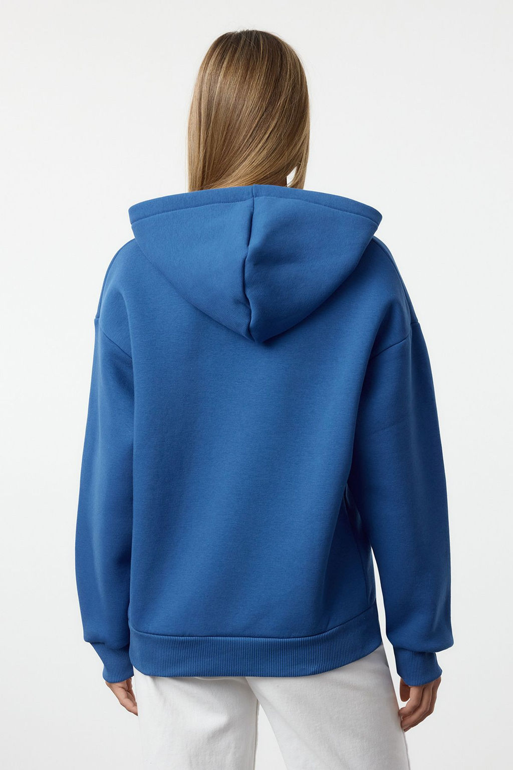 Saks Oversize/Genis Kal?p Nak?sl? Kal?n Ici Polarl? Orme Sweatshirt TWOAW25SW00070