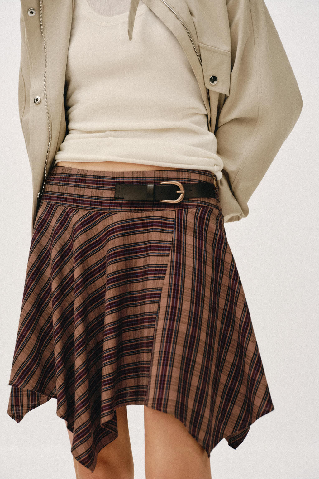 FALDA MINI CUADROS TRABILLA / Multicolor - Zara фото 3