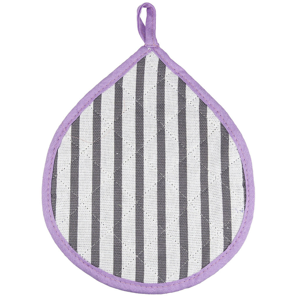 Прихватка 20х25см Лайн-3, форма Капелька, рогожка 171г/м2, хлопок 100%, наполнитель - ватин 280г/м2, на пластмассовом подвесе, Домашняя мода (Россия)  фото 2