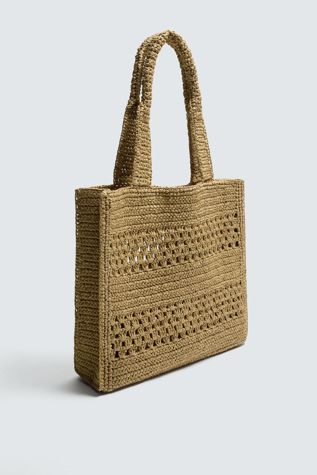 BOLSO SHOPPER TRENZADO / Verde - Zara фото 2