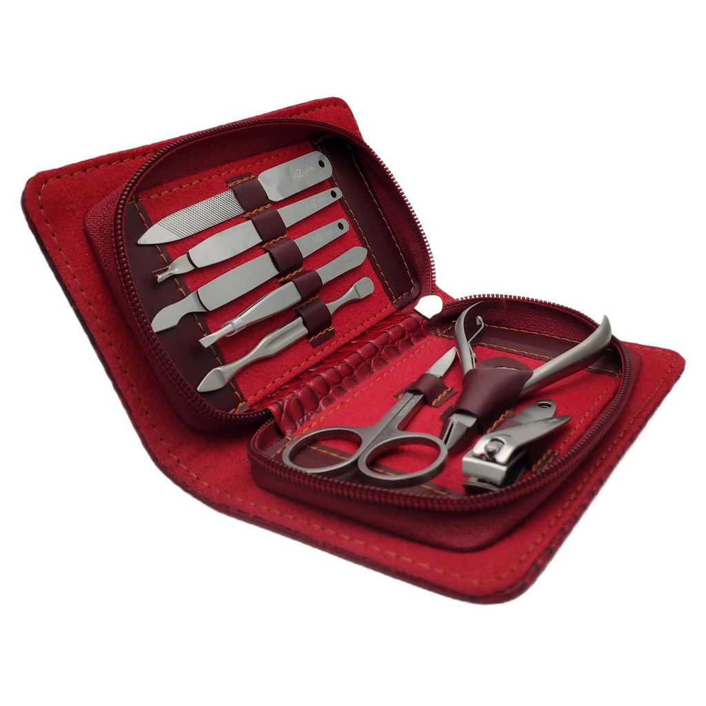 Mertz Маникюрный набор 6038, 8 предметов, лаковая кожа, красный  фото 6