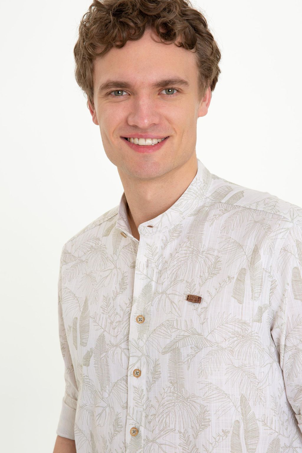 U. S. Polo Assn Мужская рубашка цвета хаки с длинным рукавом - U.s. polo assn фото 2