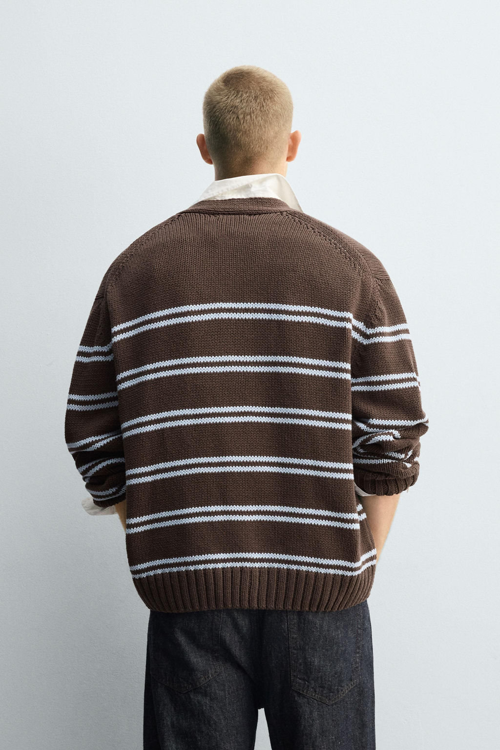 STRIPED JACQUARD CARDIGAN - Zara фото 3
