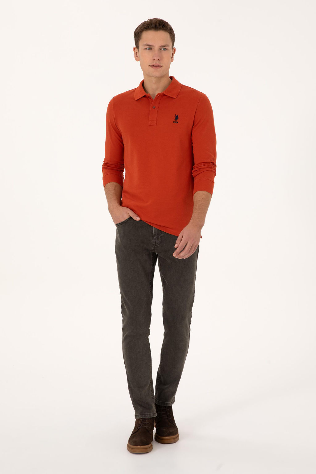 Erkek Kiremit Basic Sweatshirt - U.s. polo assn фото 4