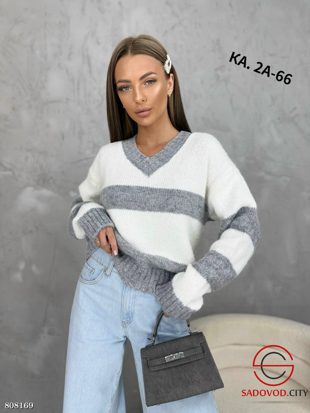 кофта женская с v-вырезом - Bruno фото 3