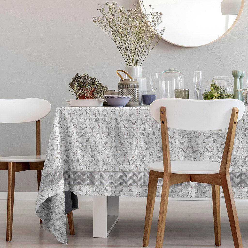 Скатерть 200х145см Льняной жаккард, длина стола до 160см, на 6-8 персон, хлопок Комфорт 171г/м2, упаковка классическая 28х41см, Домашняя мода (Россия)  фото 5