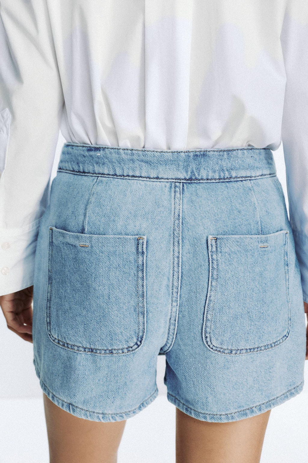 Z1975 DENIM SKORT WITH WRAP-OVER BUTTON DETAIL - Zara фото 4