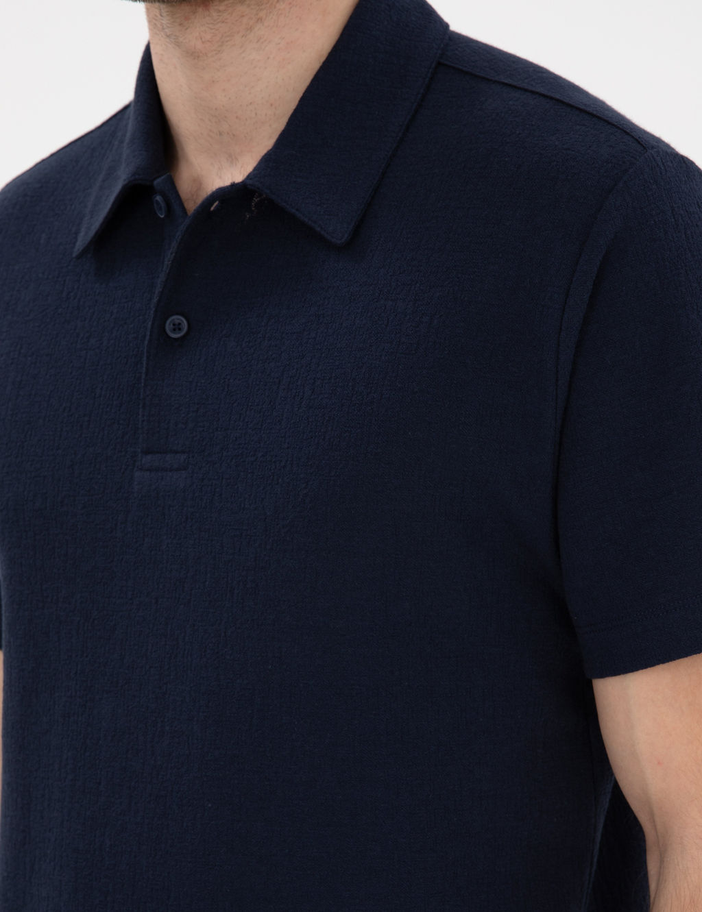 Lacivert Slim Fit Polo Yaka Ti__rt