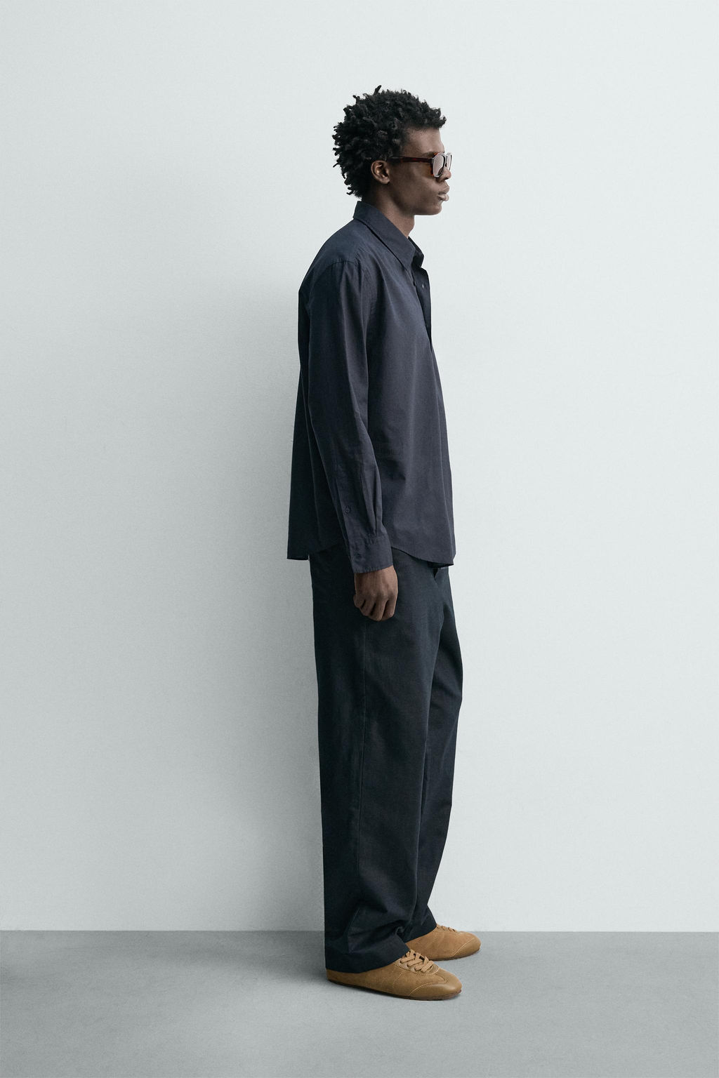 CAMISA VOILE ALGOD?N / Marino oscuro - Zara фото 4