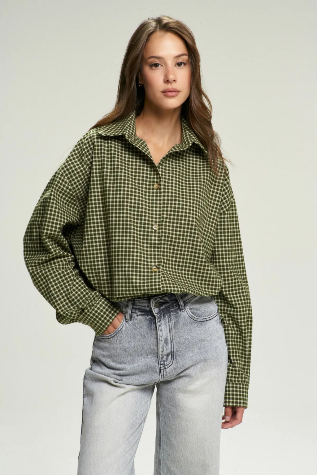 Рубашка Oversized в клетку Green