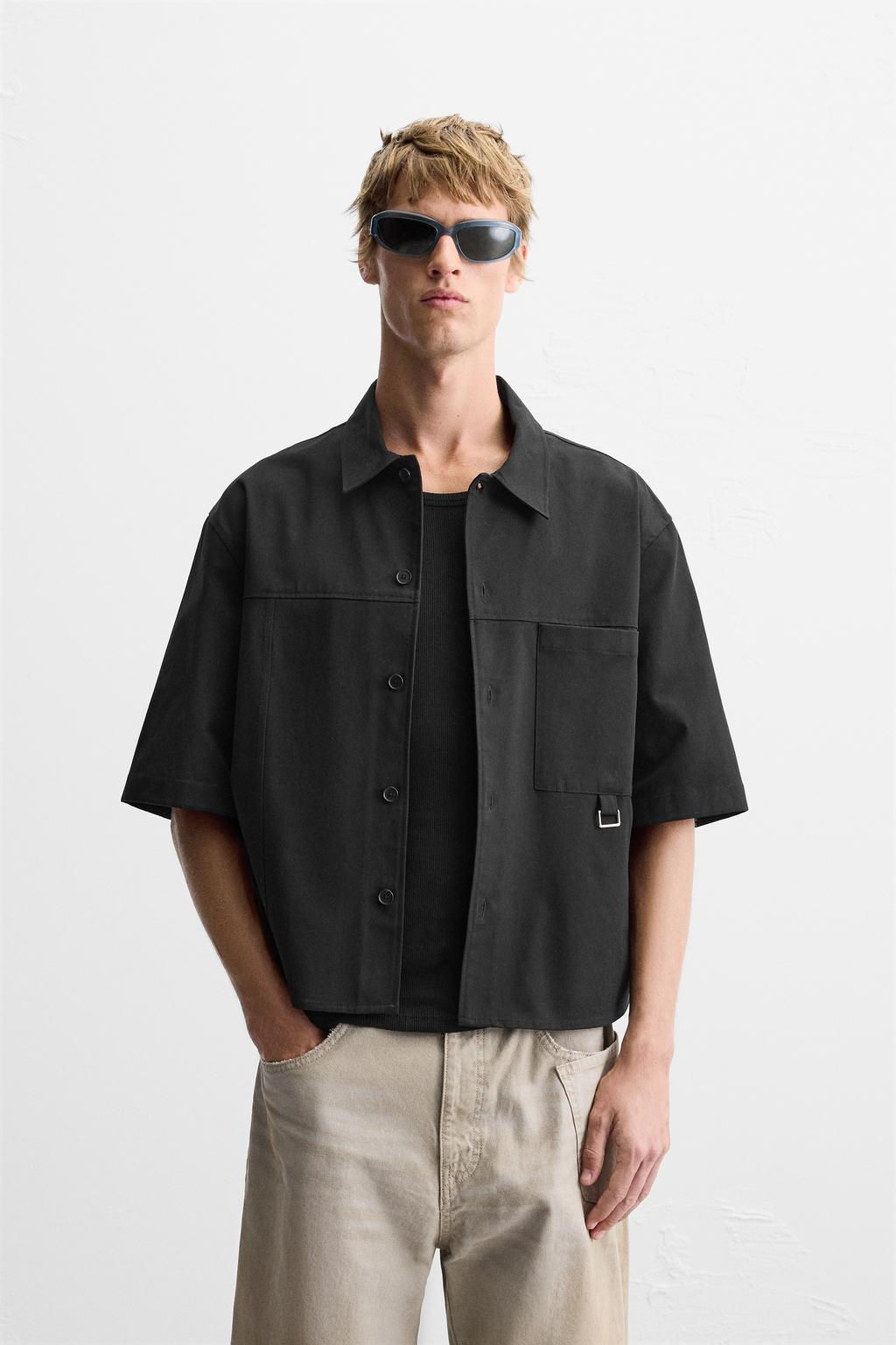 BOXY FIT OVERSHIRT WITH POCKET - Zara фото 2